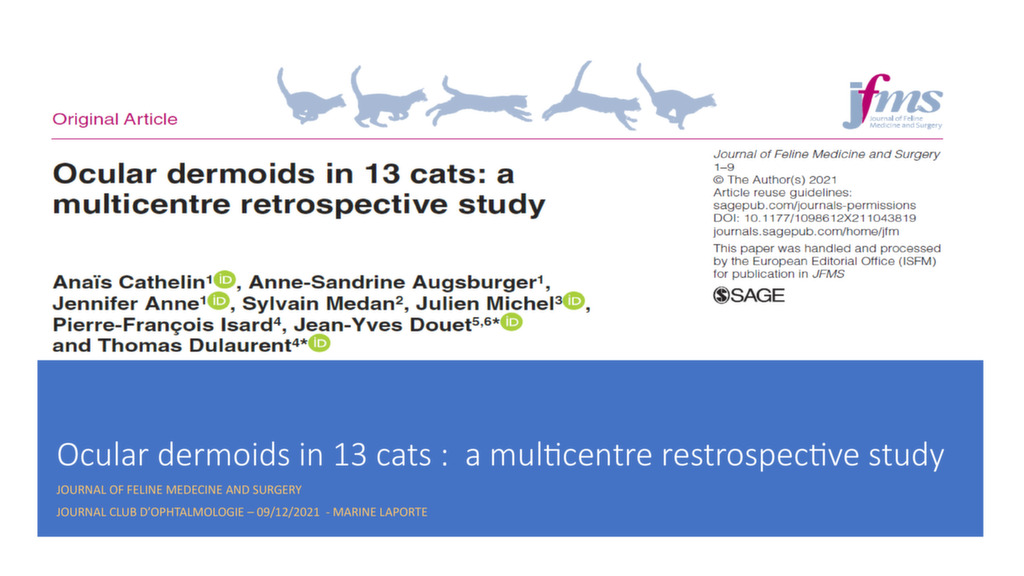 Journal-Club 5: Ocular dermoïds in 13 cats- Marine Laporte
